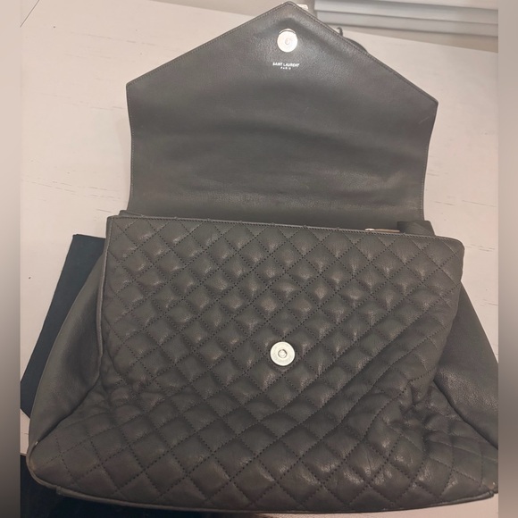 YSL Leather Bag Monogram College Flap Quilted w/ Chain - Picture 5 of 16